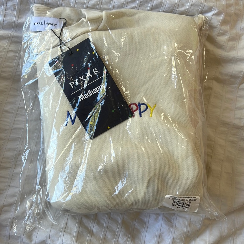 NWT Madhappy x Pixar Friendship Heritage Crewneck eggshell size SMALL